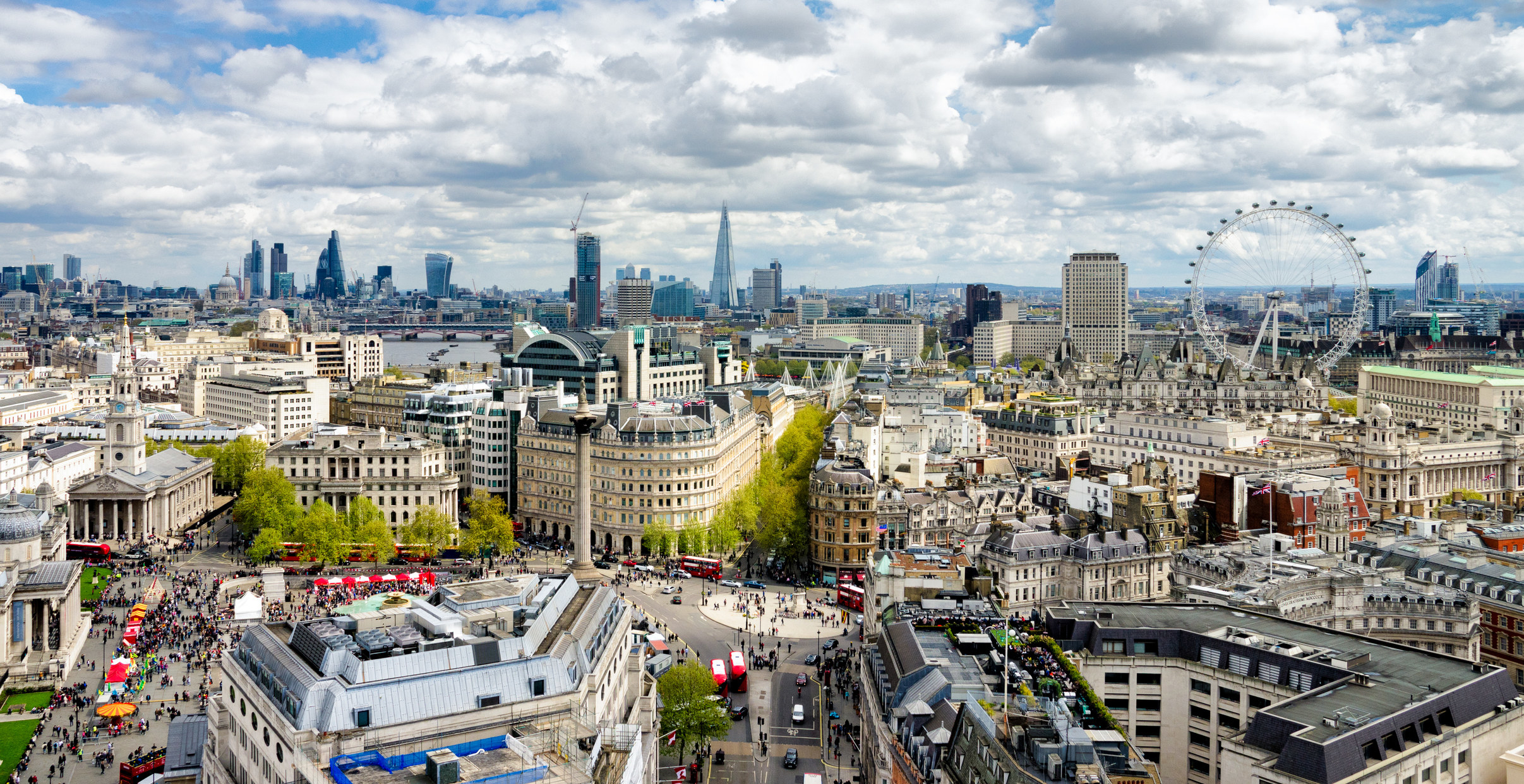 An aerial view of London.