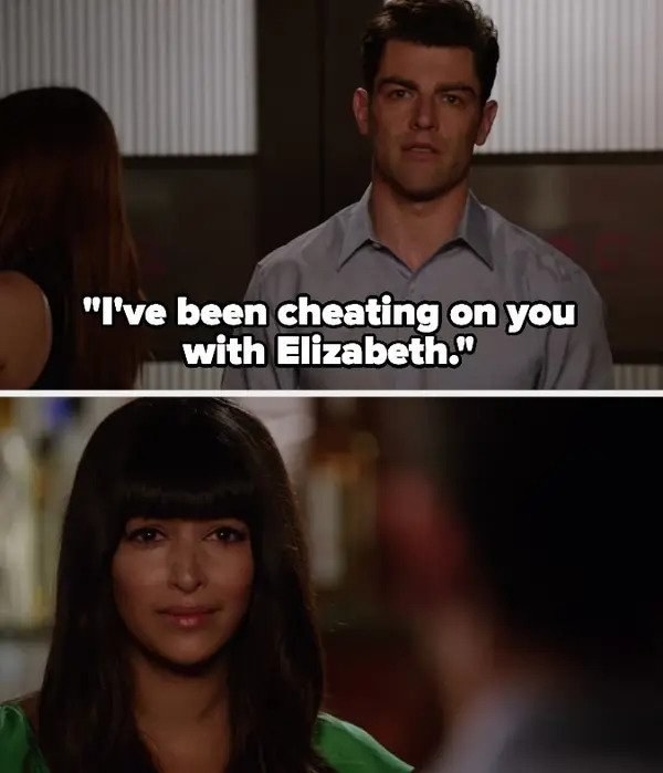 Schmidt telling Cece he&#x27;s been cheating on her with Elizabeth