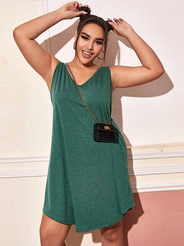 Vacation Dresses for Women, Side Split Swing 3/4 Sleeve Down Dress Elastic  Waist Tummy Control Dress for Women, Army Green, Large : :  Clothing, Shoes & Accessories