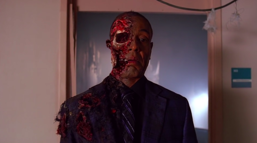 Gus Fring with half of his head blown off in &quot;Breaking Bad&quot;