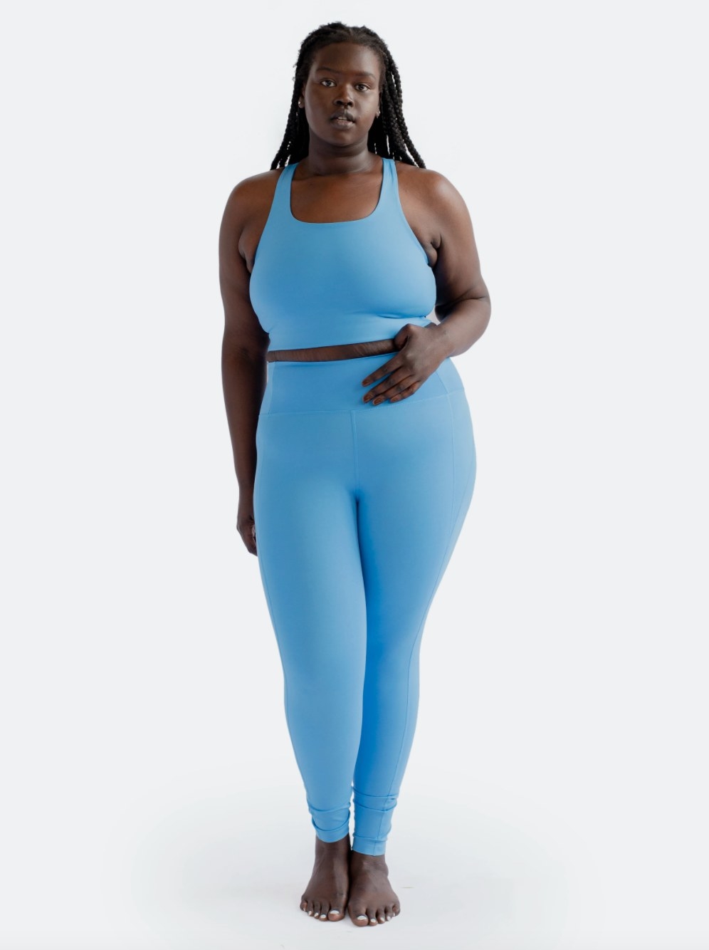 the Girlfriend Collective full-length legging in blue haze