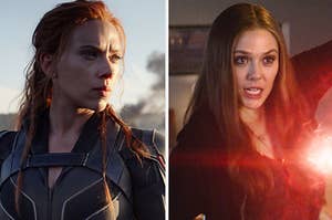 black widow on the left and scarlet widow on the right