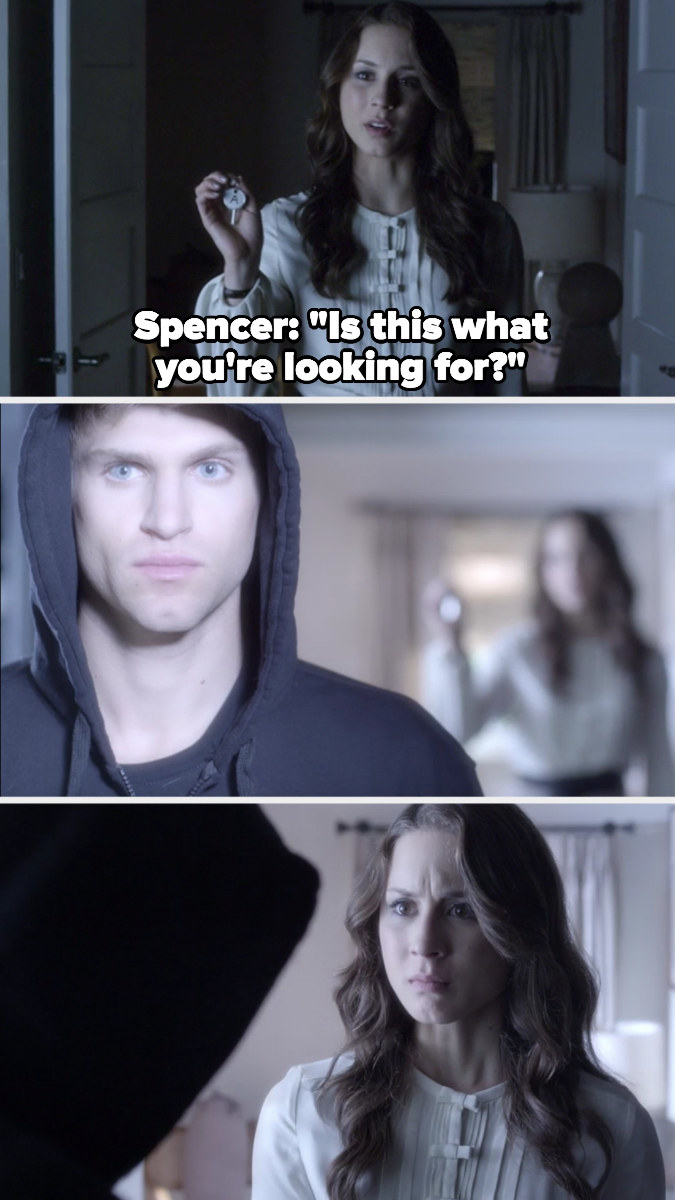 Spencer holds up A&#x27;s keys to Toby: &quot;Is this what you&#x27;re looking for?&quot;