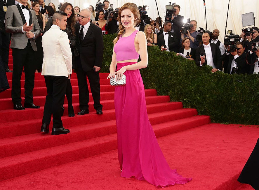 Emma Stone arriving at the Met Gala
