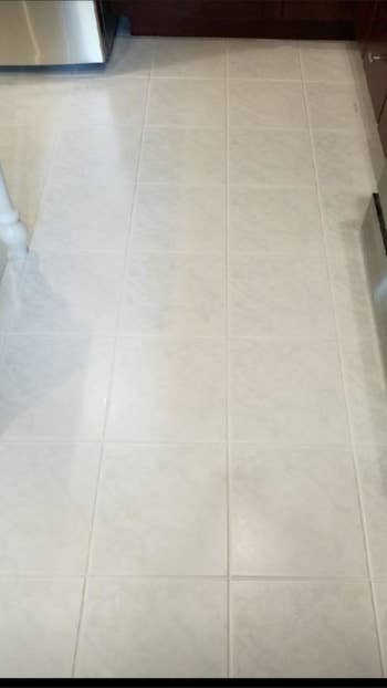 same reviewer's tile floor looking very clean and white 