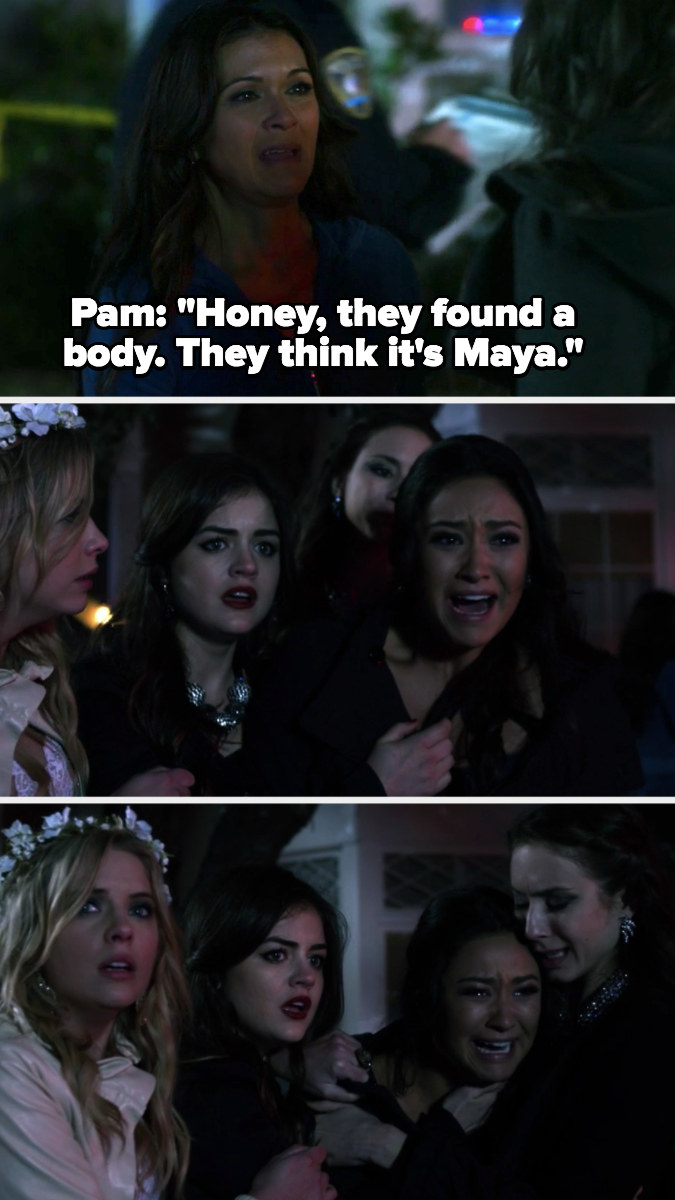 Emily&#x27;s mom tells her they found a body and think it&#x27;s Maya, Emily breaks down in her friends&#x27; arms