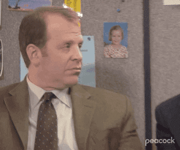 zooming in on a sad Toby Flenderson from the office
