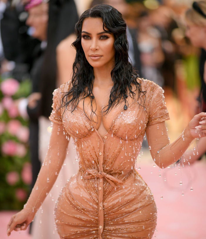 Kim Kardashian arriving at the Met Gala in Mugler