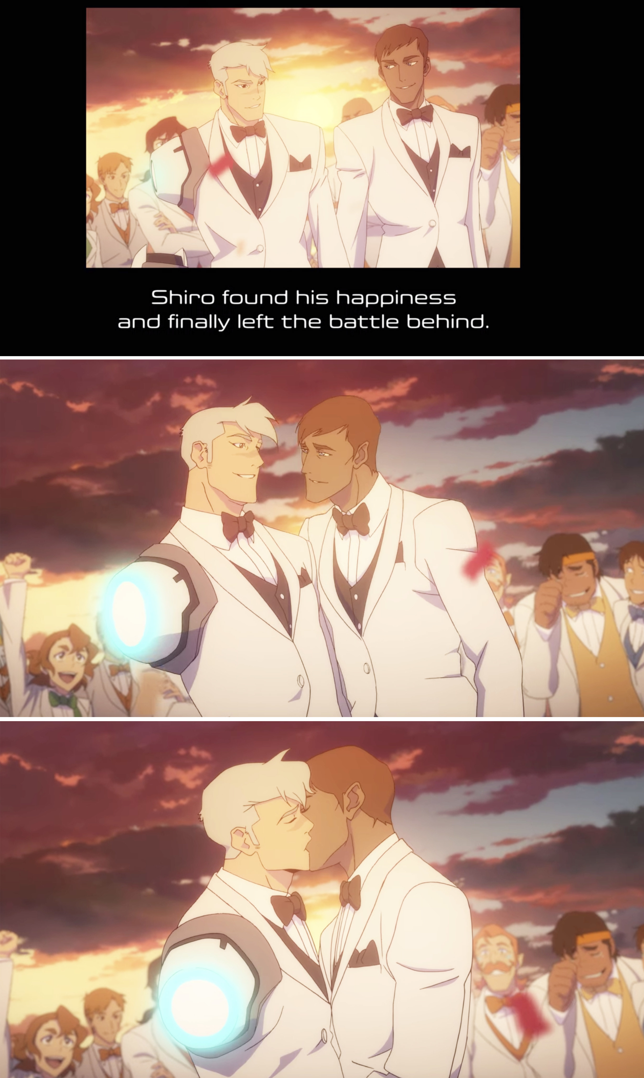 Shiro and his husband kissing