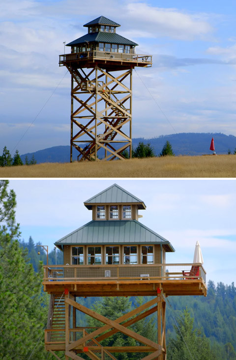 An incredibly tall fire lookout that&#x27;s now a welcoming tiny home