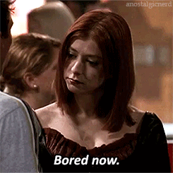 GIF of Willow from Buffy saying &quot;Bored now.&quot;