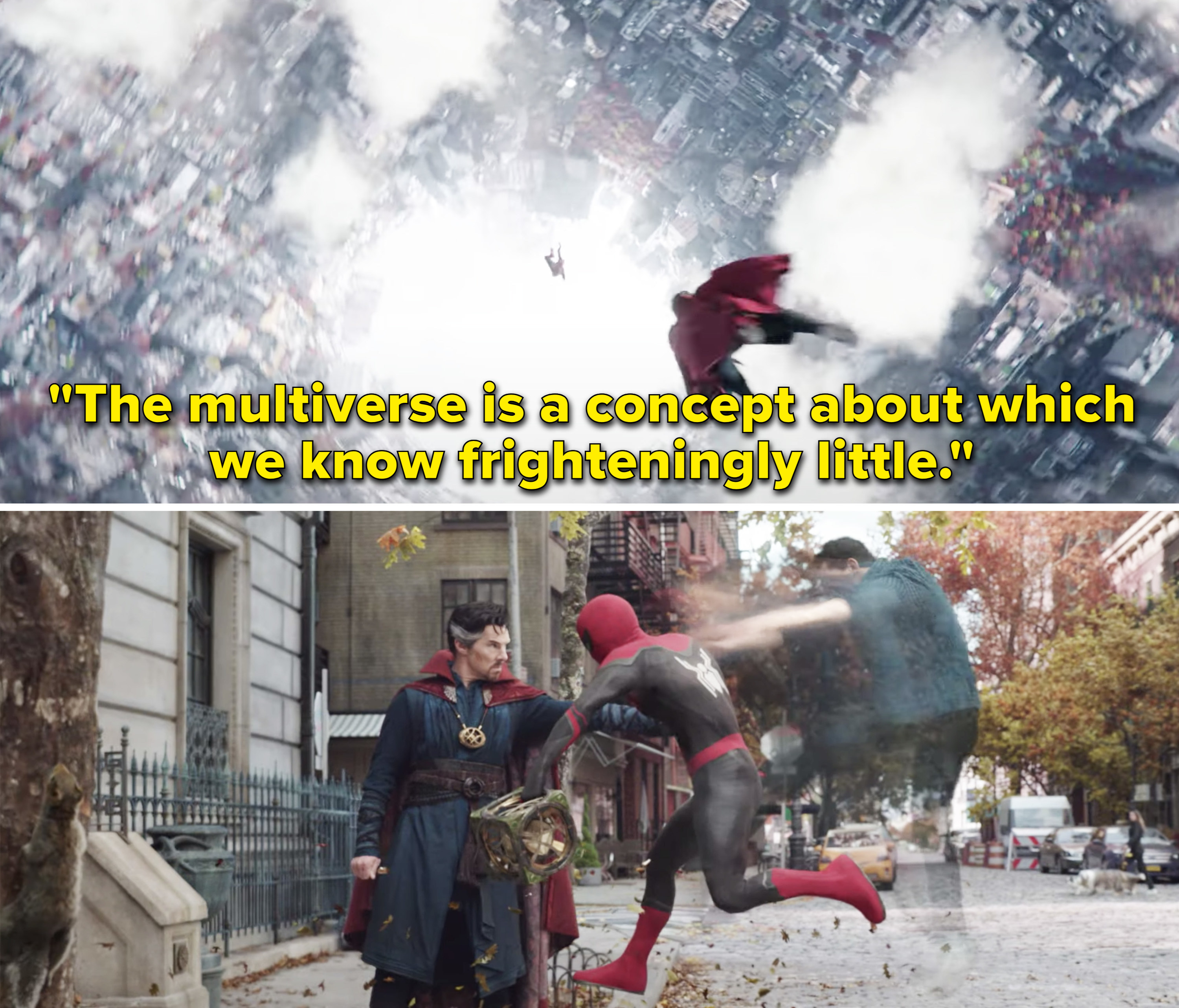 Doctor Strange saying, &quot;The multiverse is a concept about which we know frighteningly little about&quot;