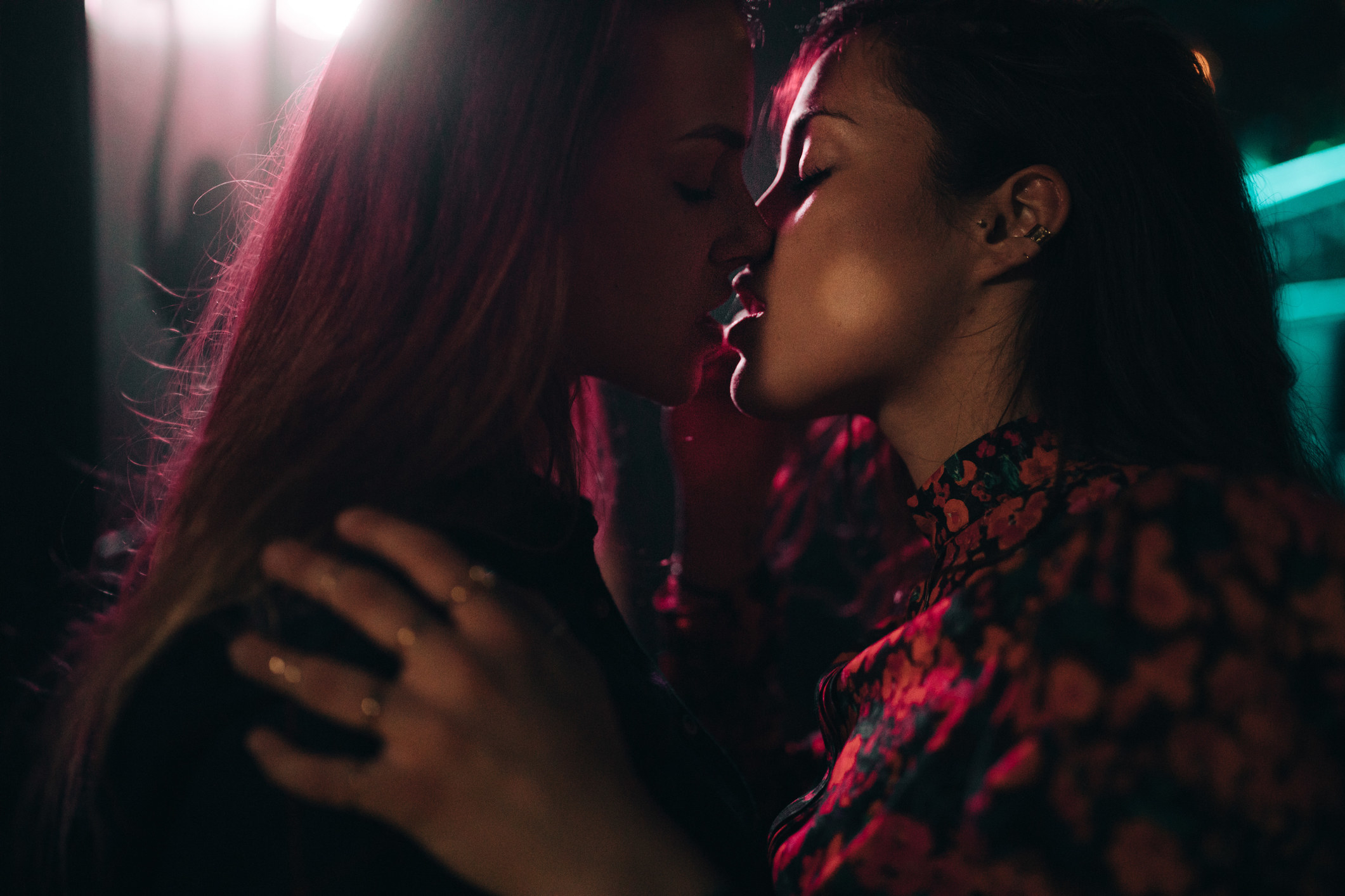 An image of two women kissing
