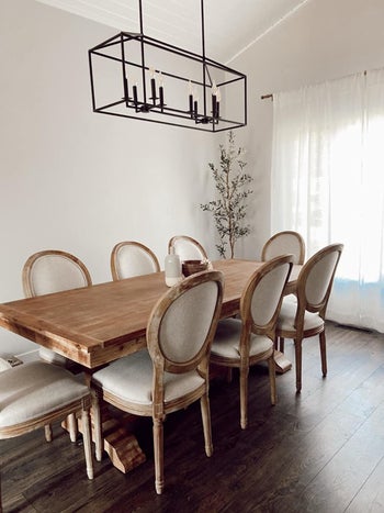 Reviewer's dining room with eight of the dining chairs