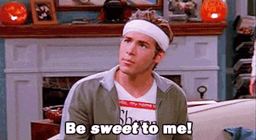 Gif of Ryan Reynolds saying &quot;be sweet to me&quot;