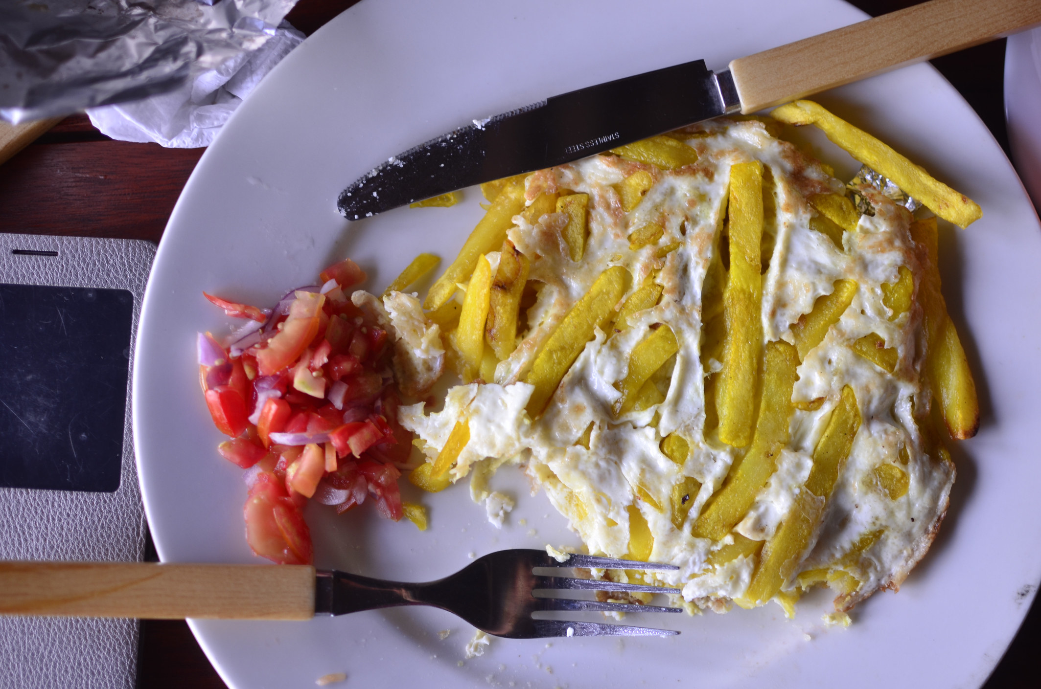 A French fry omelet aka Chips Mayai