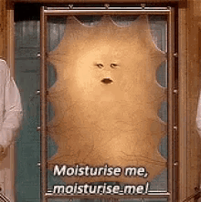 Gif of Cassandra, the stretched out skin from Doctor Who saying &quot;moisturize me, moisturize me&quot;