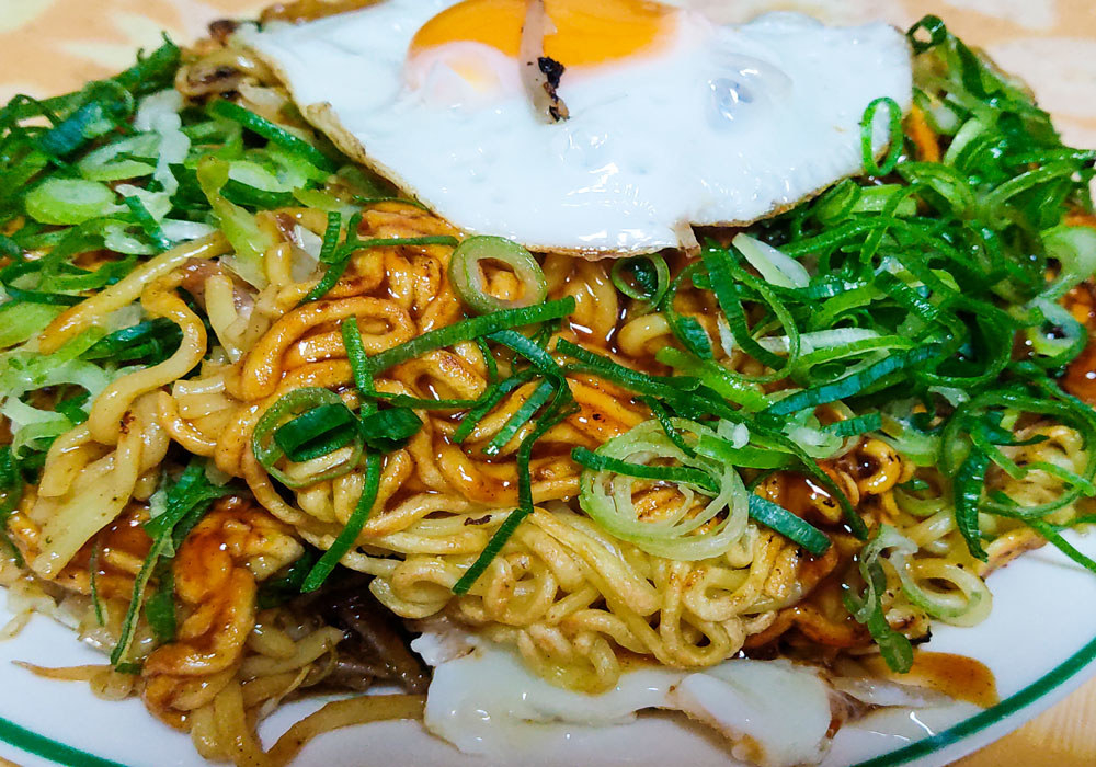 A Hiroshima-Style Okonomiyaki.