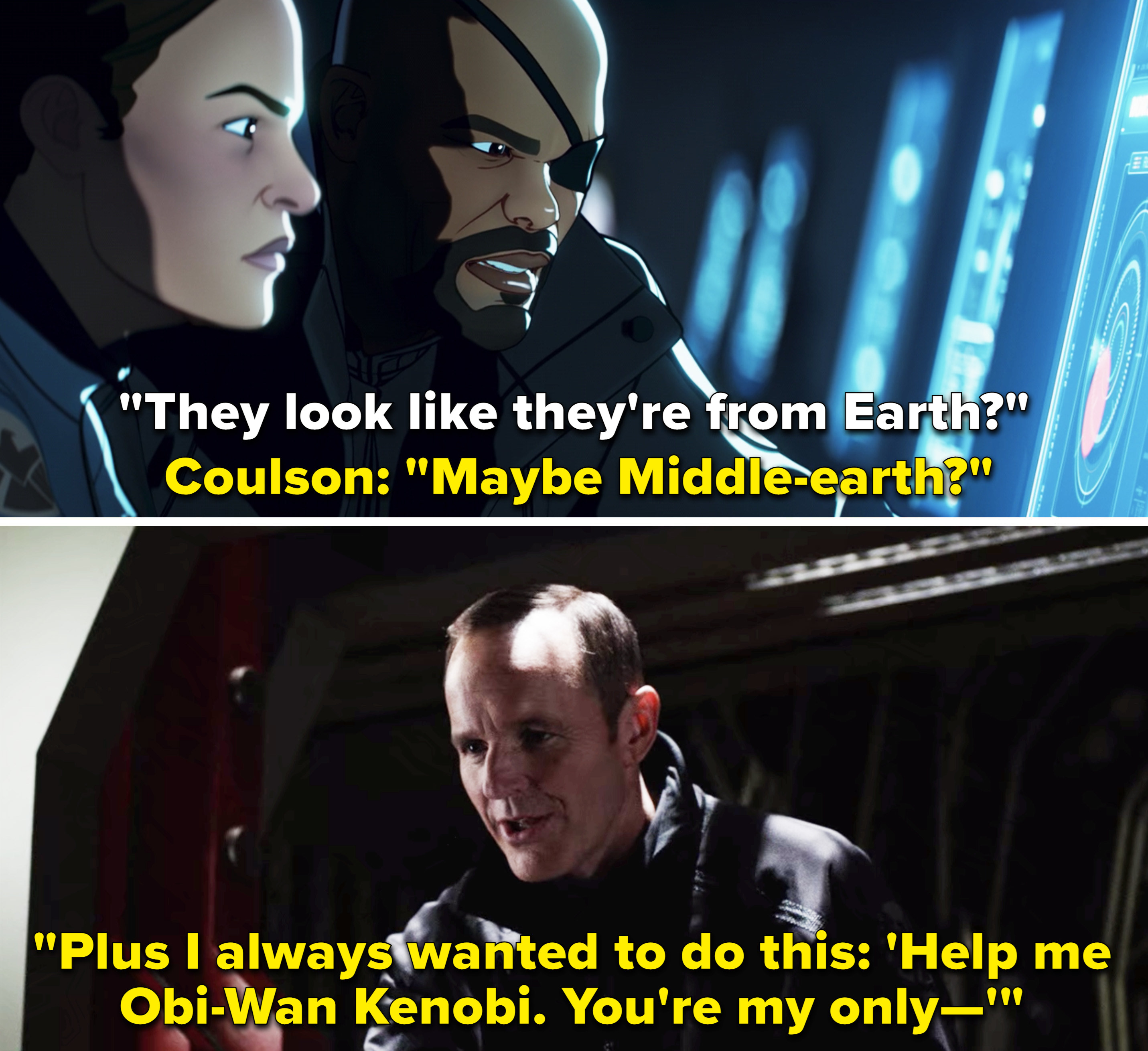 Coulson mentioning Middle-earth vs. Coulson mentioning Obi-Wan Kenobi