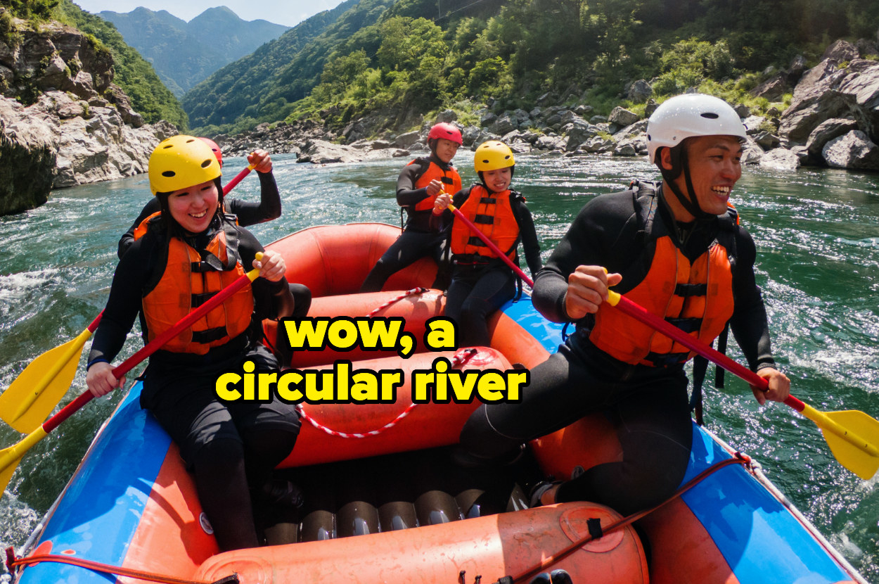 &quot;wow, a circular river&quot; over people rafting
