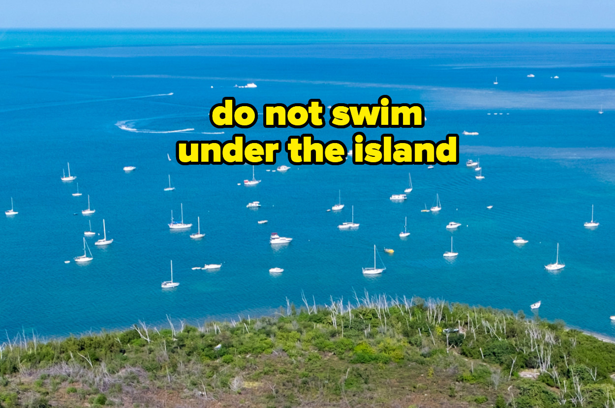 &quot;do not swim under the island&quot; over the shoreline of key west