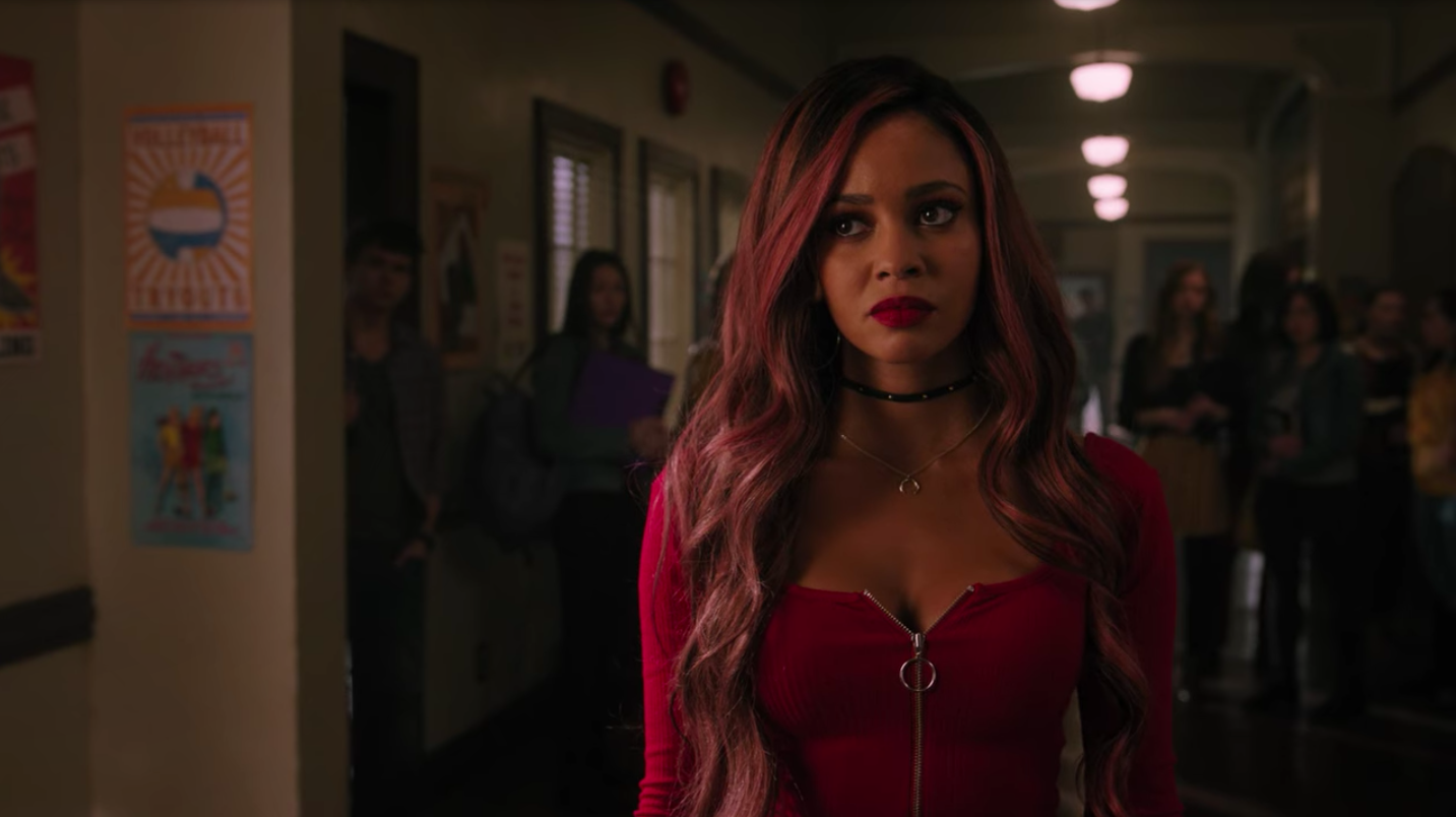 Toni wearing Cheryl&#x27;s &quot;signature&quot; red