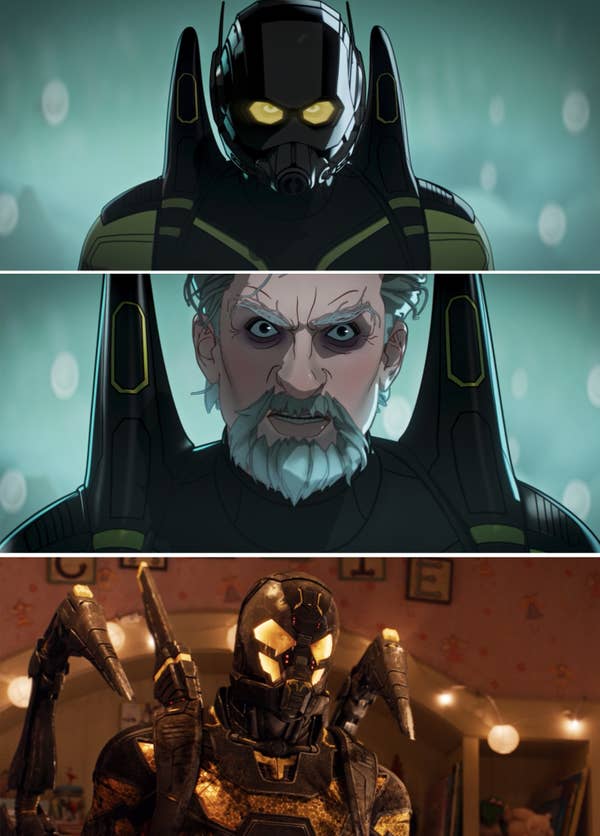 Hank as Yellowjacket vs. Yellowjacket in Ant Man