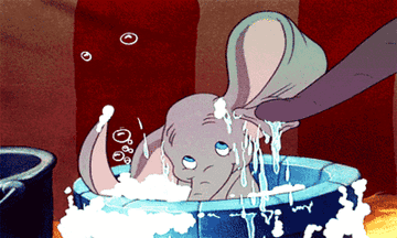 Dumbo in a bubble bath