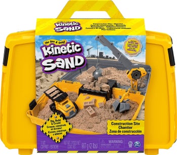 The kinetic sand folding sandbox playset in yellow