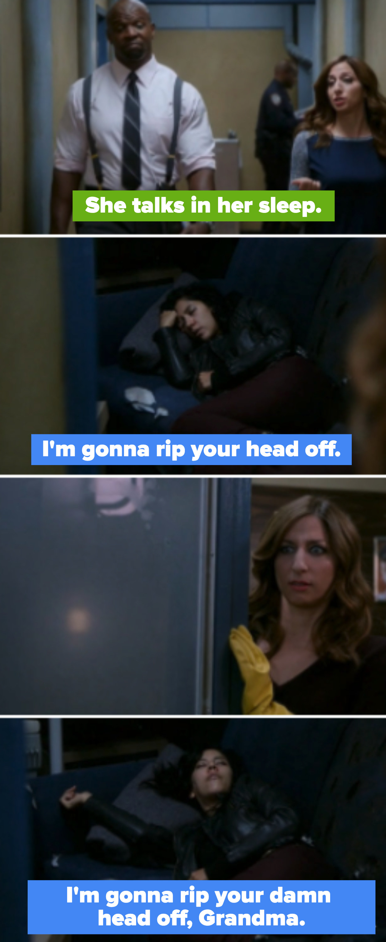 Gina: &quot;She talks in her sleep.&quot; Rosa: &quot;I&#x27;m gonna rip your head off. I&#x27;m gonna rip your damn head off, Grandma&quot;