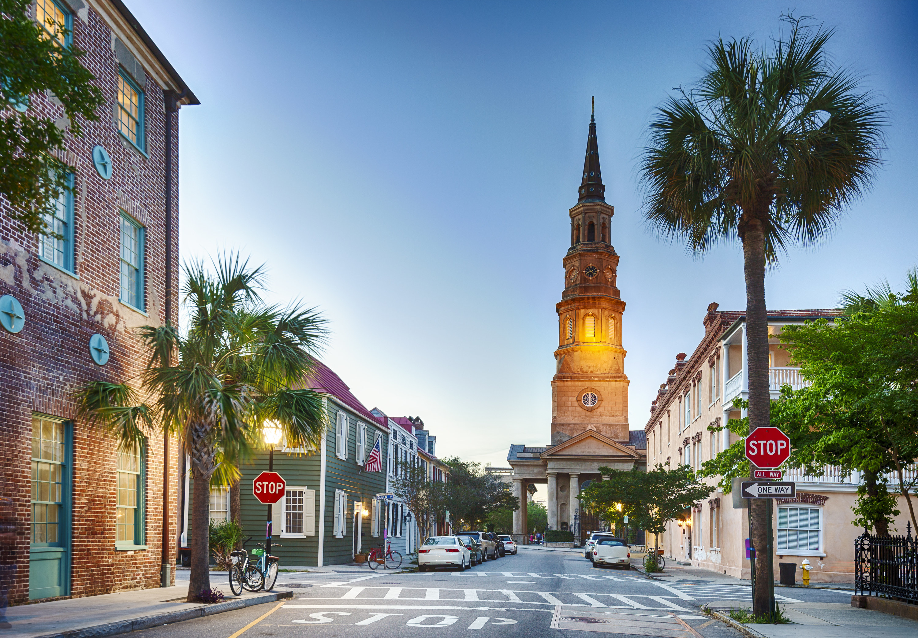 Downtown Charleston in the evening