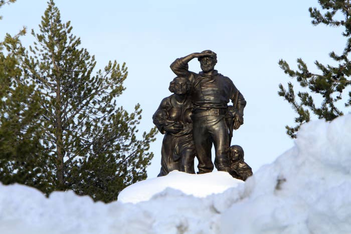 The memorial to the Donner Party at what is now called Donner Lake