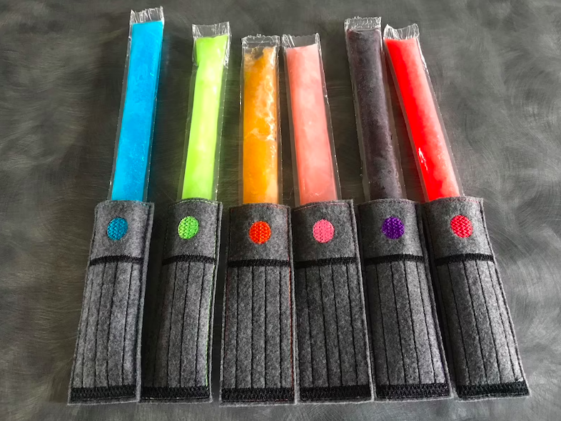 The holders on frozen popsicles