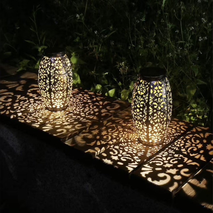 The lanterns casts many shadows when turned on at night