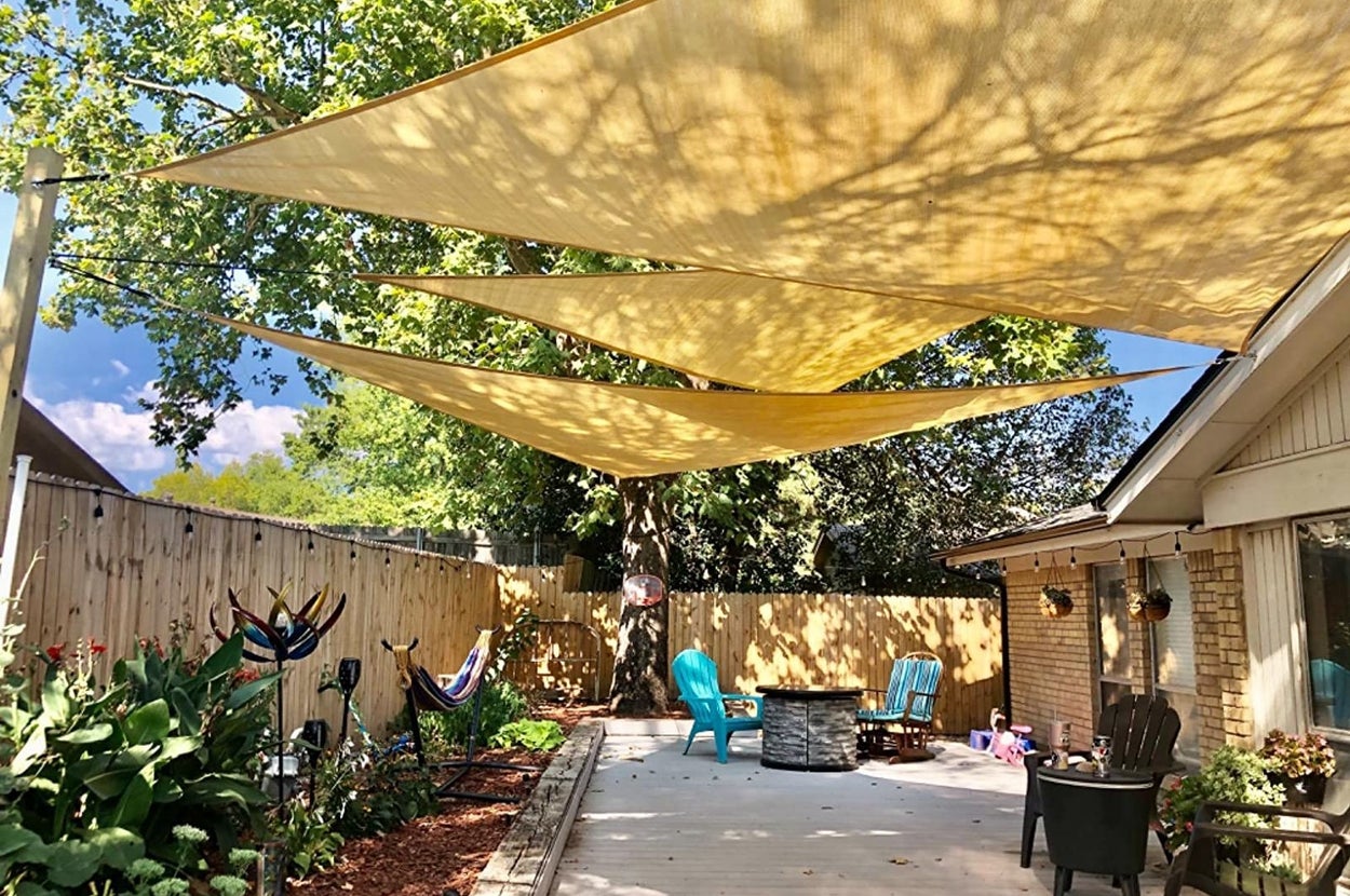 three shades set up in a different reviewer's back yard