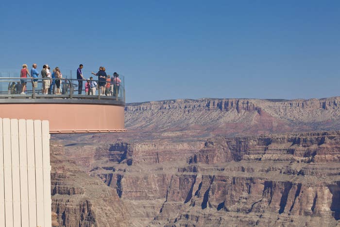 The glass skywalk over the Grand Canyon.