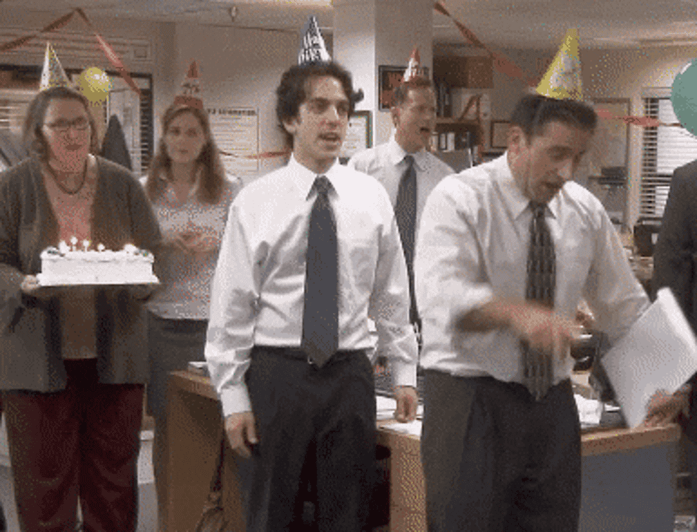 characters from the office singing happy birthday