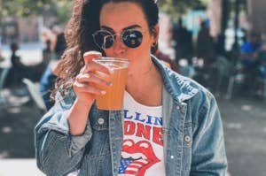 model in a velvet tank 