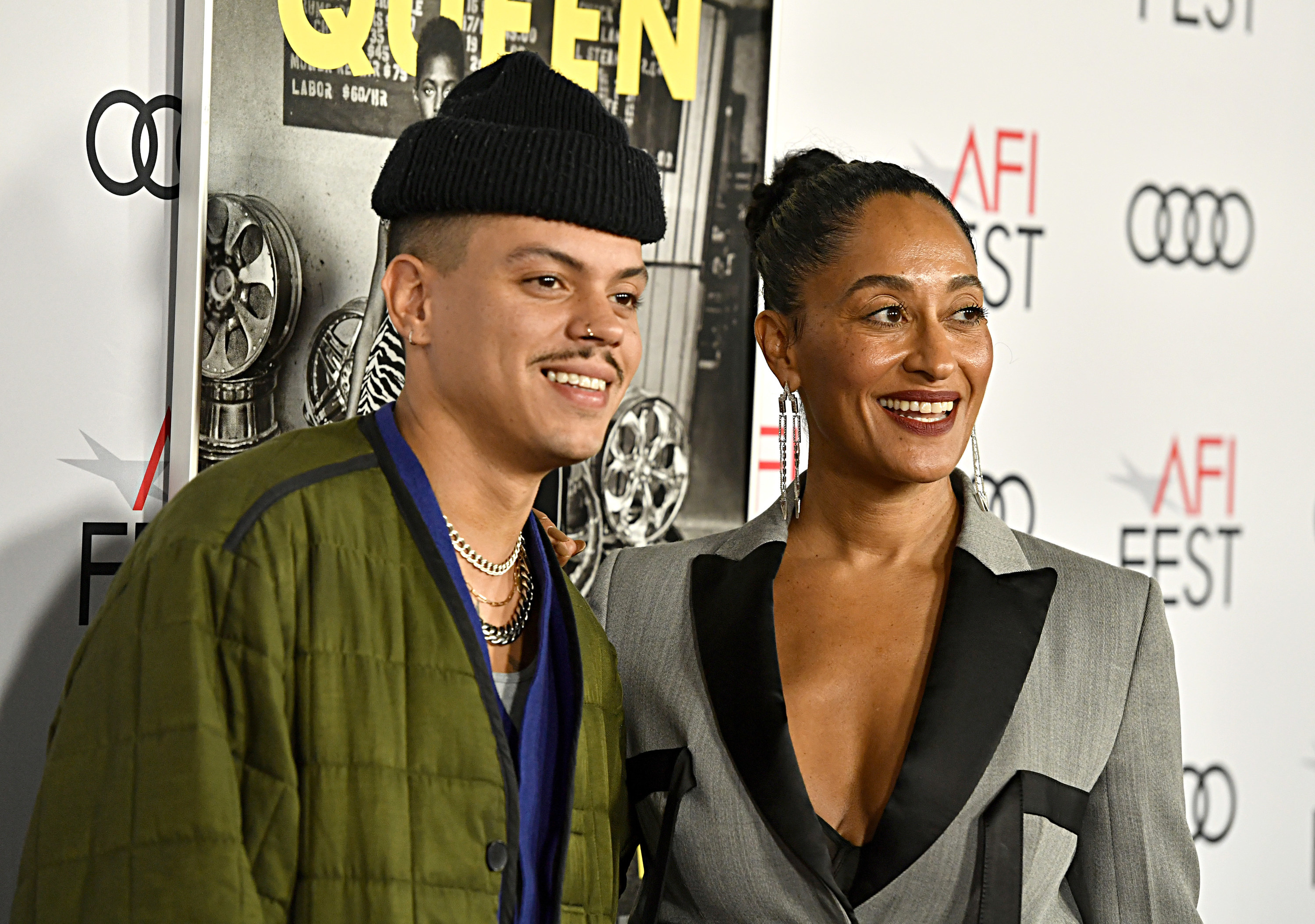 Evan and Tracee posing together for a photo at an event