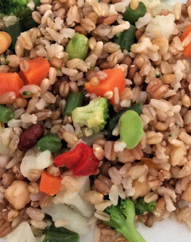 Farro with vegetables.