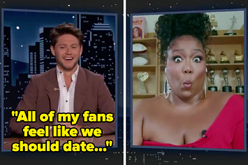 Niall Horan side by side with Lizzo with the caption all of my fans feel like we should date