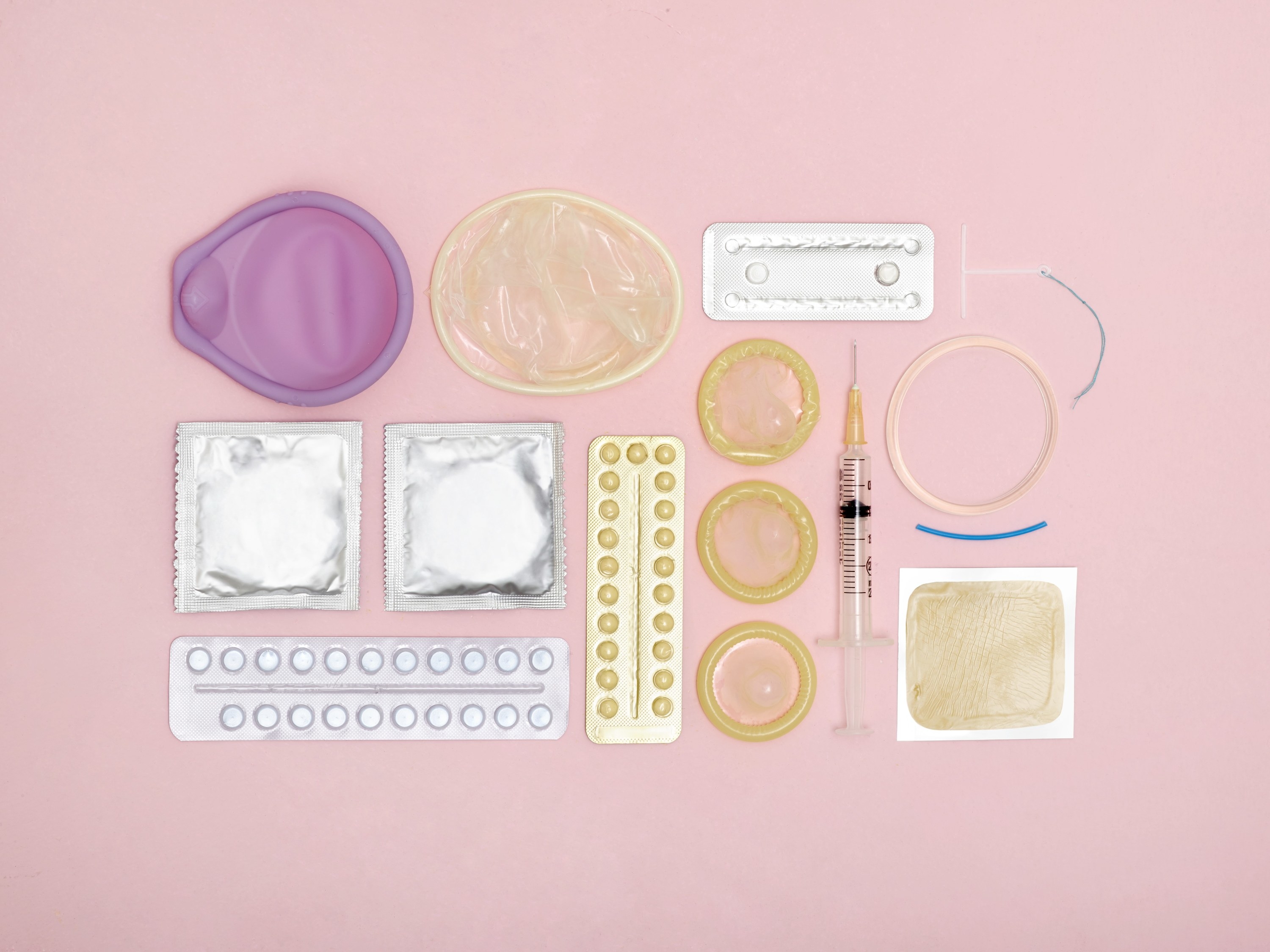 A stock image of birth control options