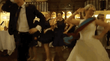 GIF of bridal party dancing