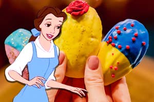 Belle over top of princess-themed madeleines