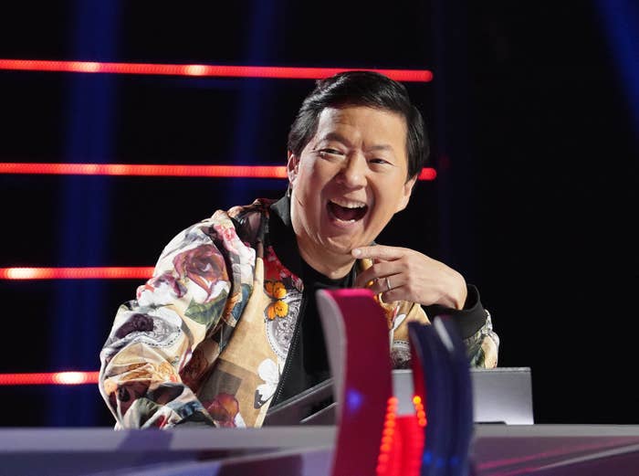 A man laughing