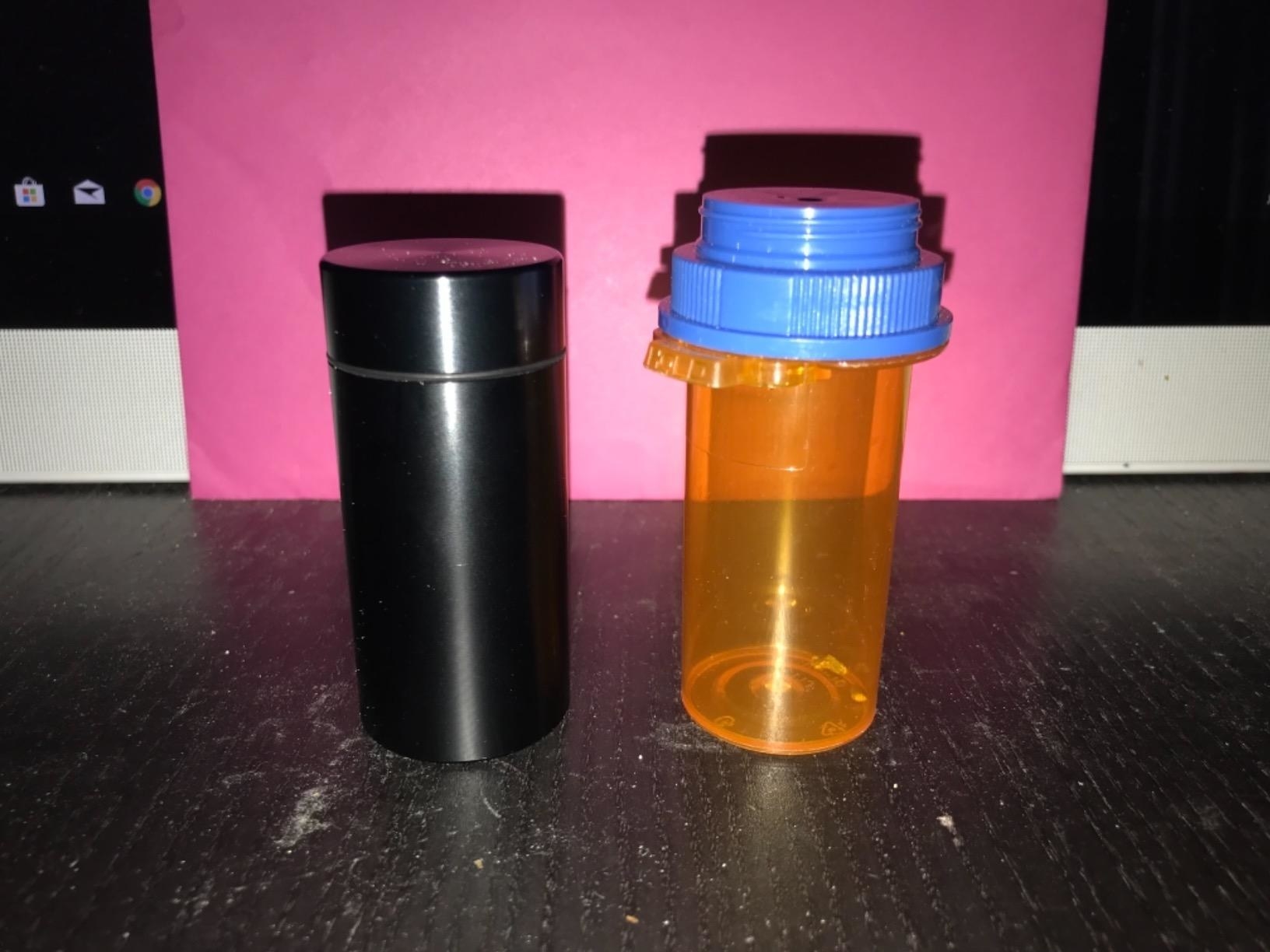 The jar compared to a pill jar, and it&#x27;s slightly smaller