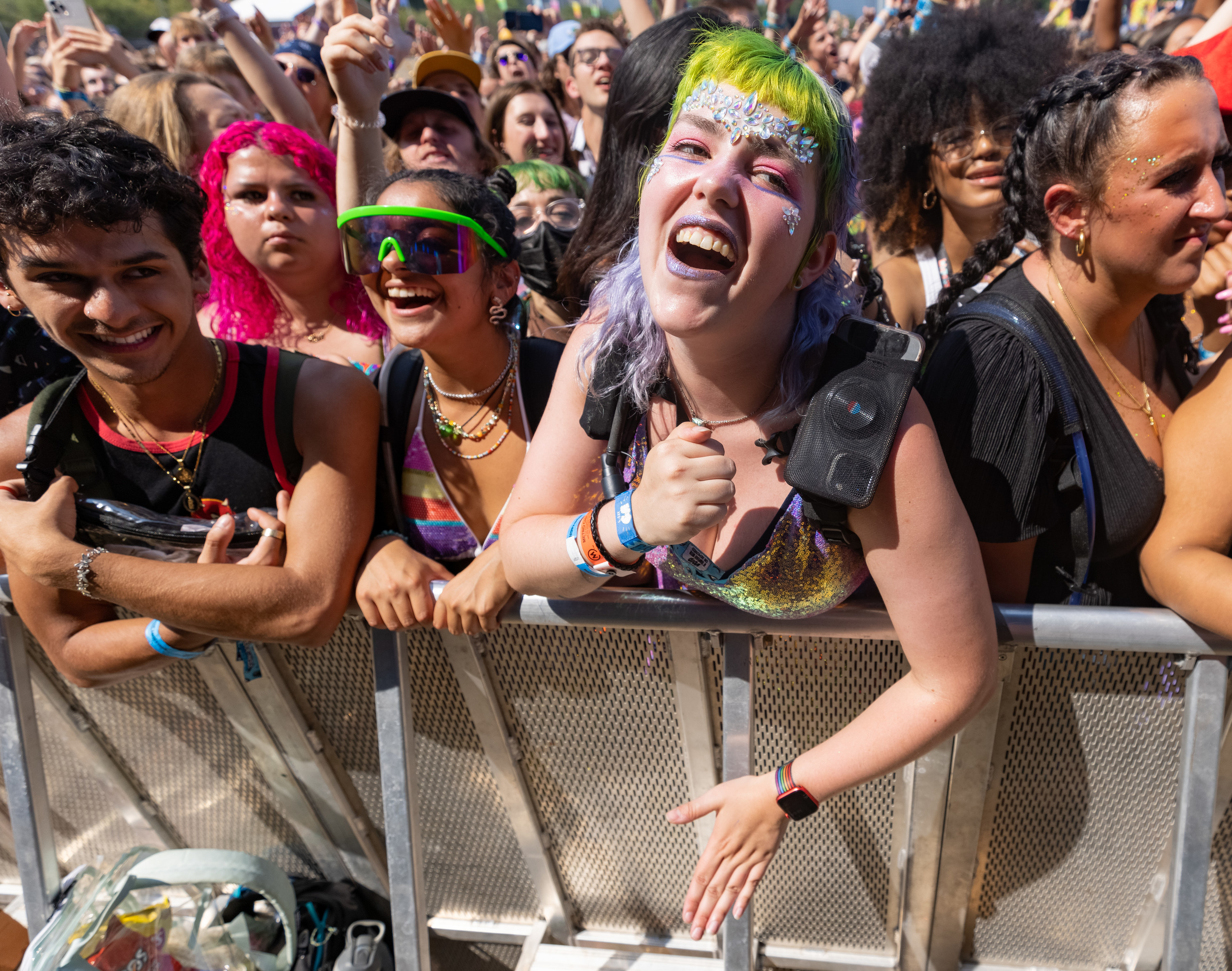 Festival attendees are pictured at Lollapalooza in 2021