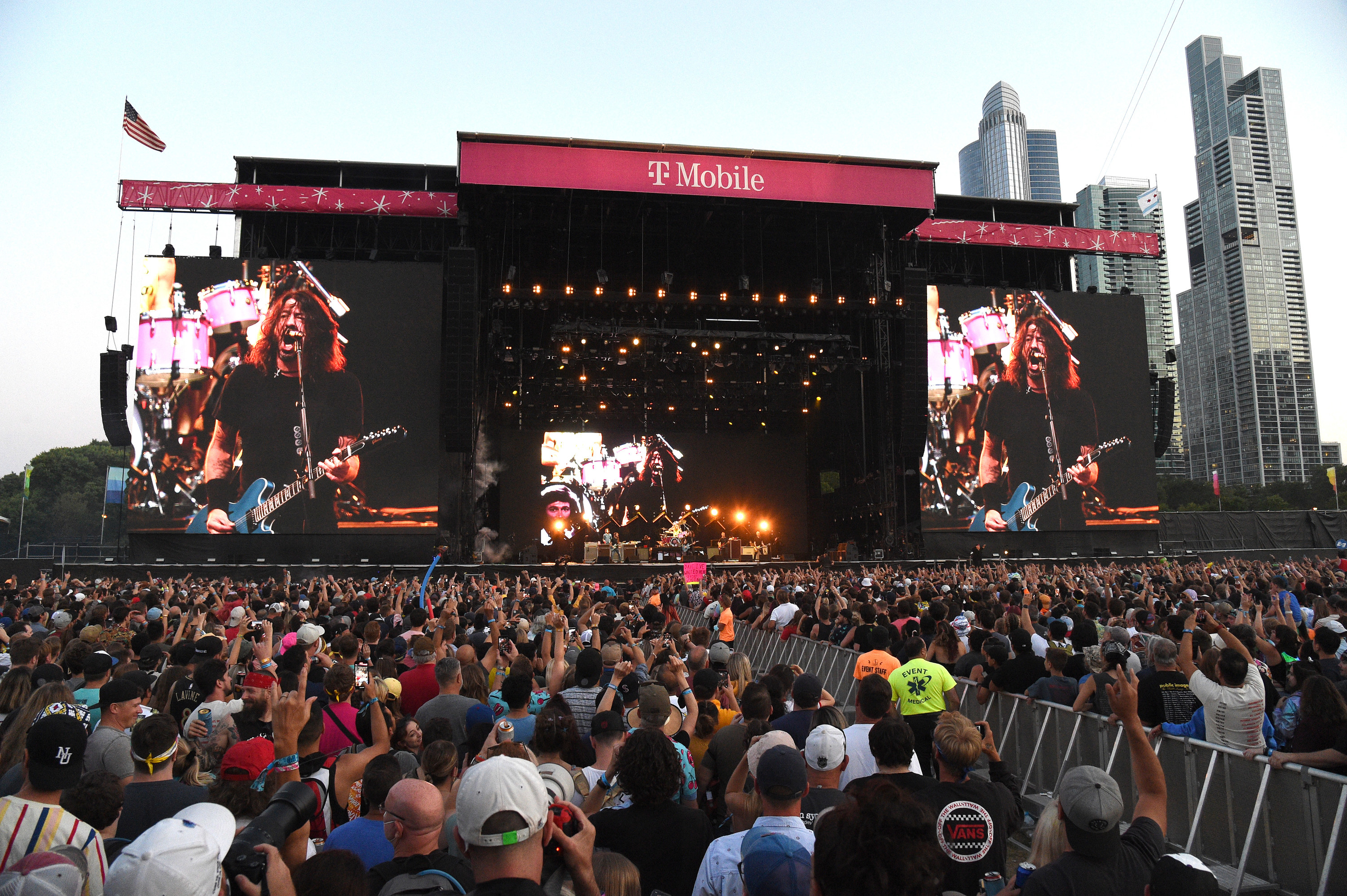 Foo Fighters perform onstage at Lollapalooza 2021