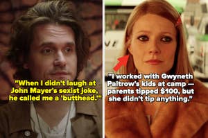 John Mayer during an Apple Music interview; Gwyneth Paltrow in "The Royal Tenenbaums"