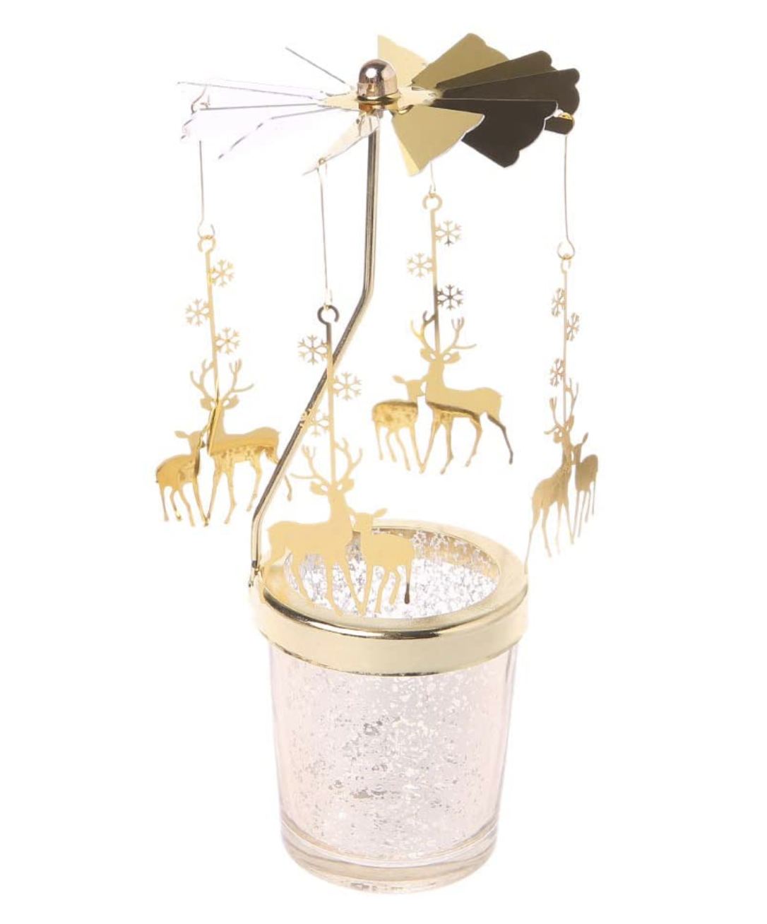 deer spinning candle holder